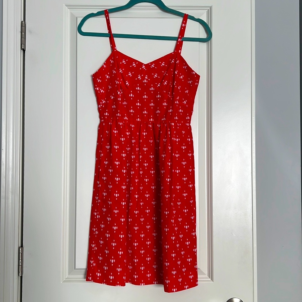 J.Crew size 2 red patterned dress